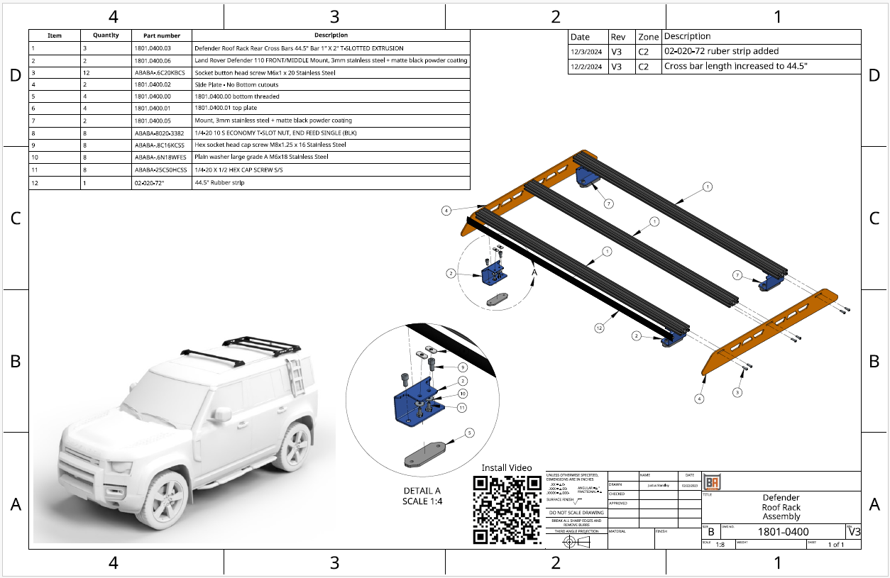2020-26 Land Rover NEW Defender Roof Rack (fits 90, 110 & 130) - Image 15