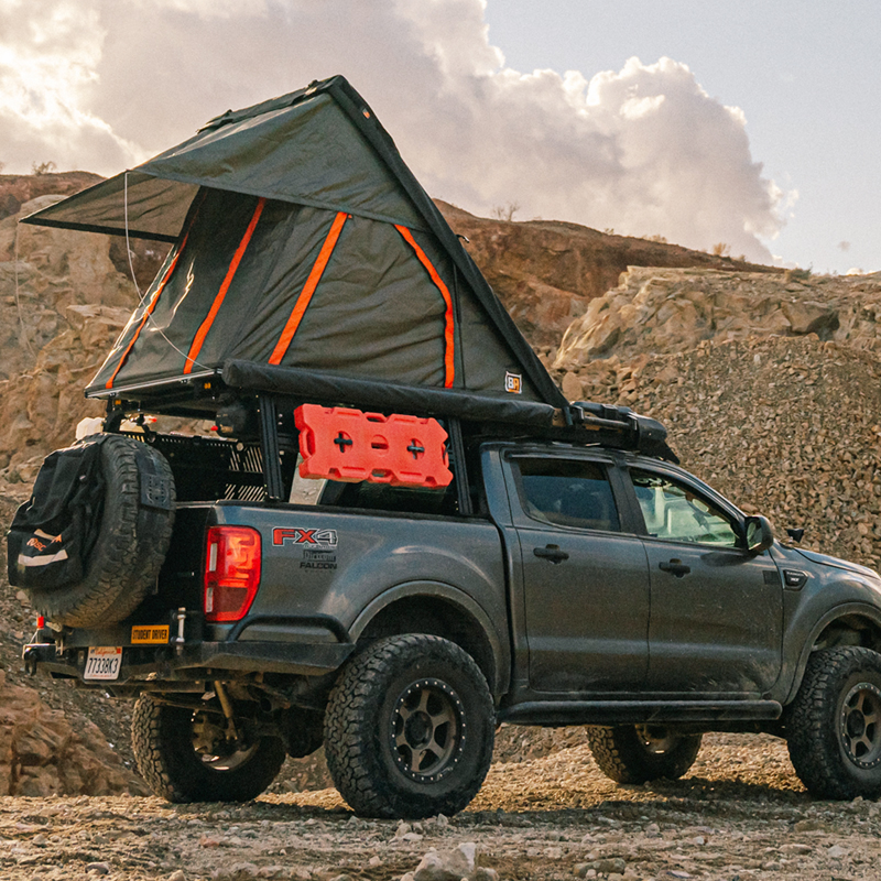 BADASS TENTS PACKOUT ROOFTOP TENT ON FORD RANGER HOME LEFT